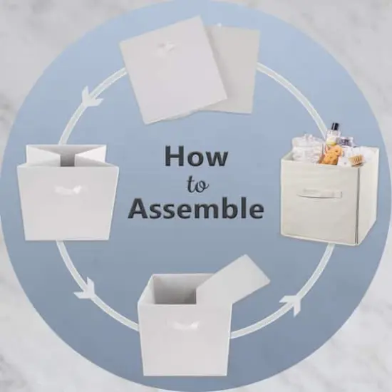 DII&reg; 11" Nonwoven Polyester White & Gold Pineapple Storage Cube, 4ct. {5}