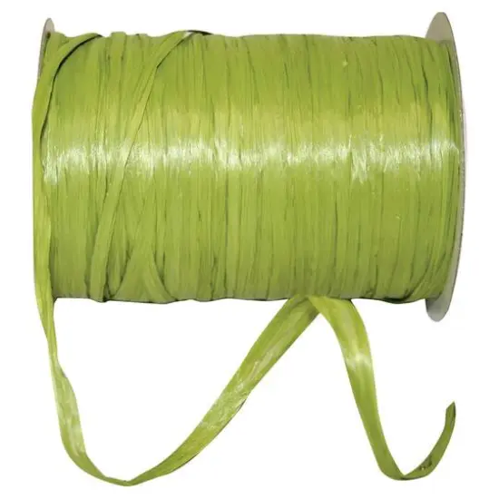 JAM Paper 1/4" Matte Raffia Ribbon, 100yd. Jungle Green {1}