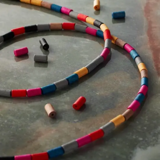 Multicolored Wood Tube Beads, 5.5mm by Bead Landing&trade; {3}