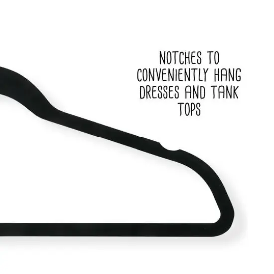 Honey Can Do Black Slim-Profile Non-Slip Velvet Hangers, 35ct. {5}
