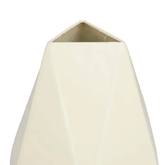 CosmoLiving by Cosmopolitan Cream Iron Contemporary Vase, 12" x 10" {5}