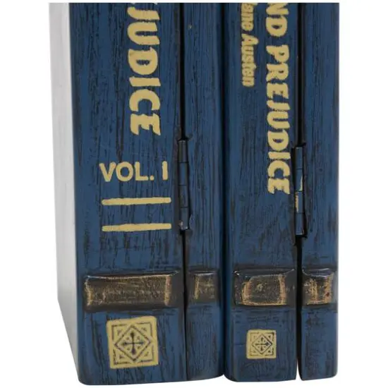 Blue Wooden Pride and Prejudice Storage Faux Book Box, 2ct. {11}