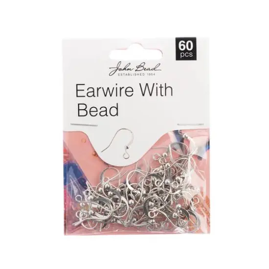 John Bead Must Have Findings 18mm Earwire with Bead, 60ct. Gold {2}