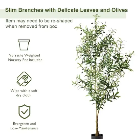 Glitzhome&reg; 6ft. Potted Faux Olive Tree {8}