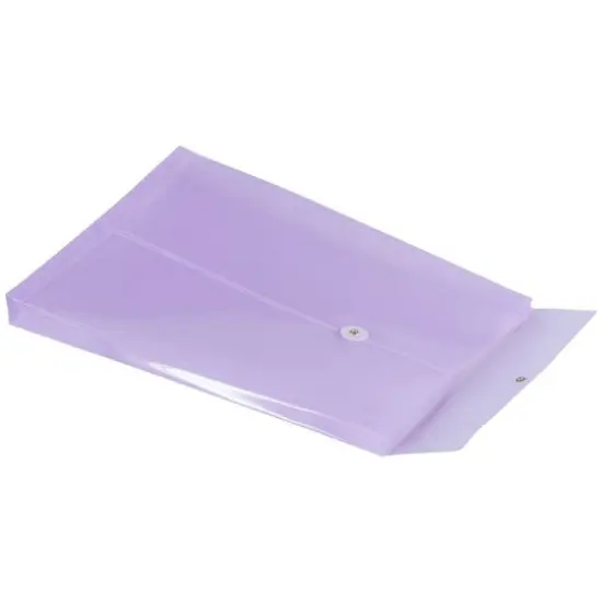 JAM Paper Legal Size Plastic Envelopes with Button & String Tie Closure, 12ct. Lilac Purple {6}
