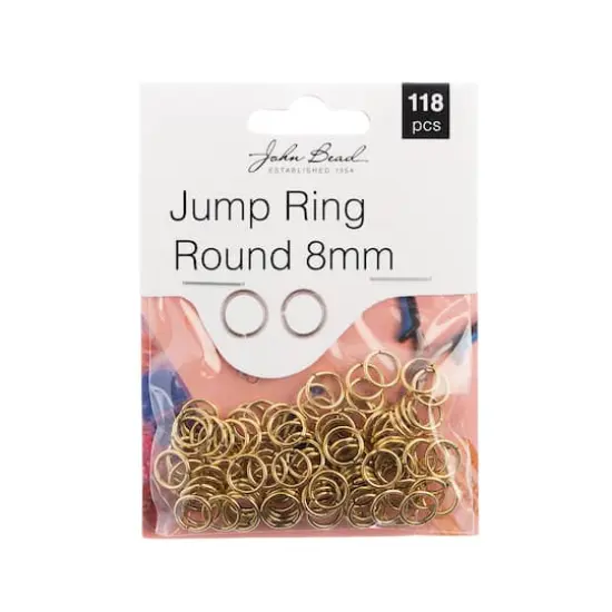 John Bead Must Have Findings 8mm Round Jump Ring, 118ct. Antique Gold {1}
