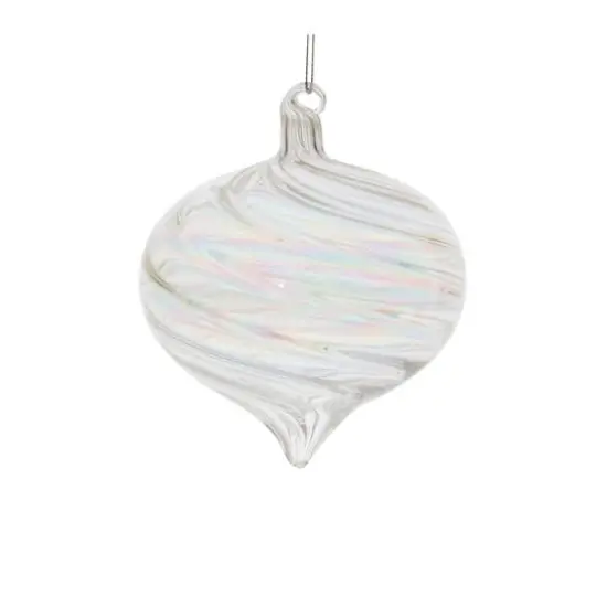 Iridescent Swirl Glass Ornaments Set {6}