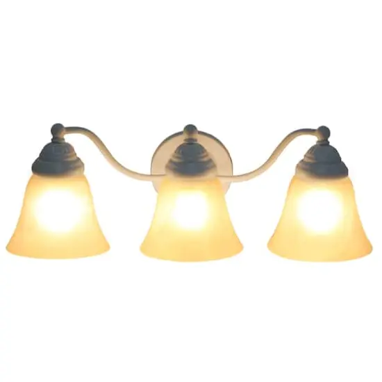 Lalia Home Essentix Alabaster 3 Light Glass Vanity White {4}