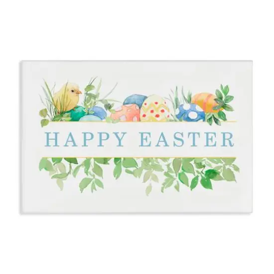 Stupell Industries Floral Happy Easter Canvas Wall Art {1}