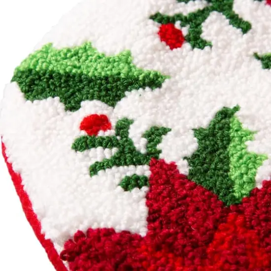 Glitzhome&reg; 21" Poinsettia Hooked Stocking {7}