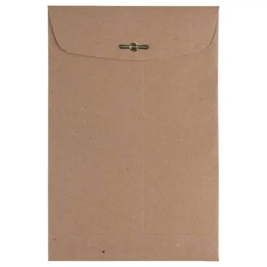 JAM Paper 6" x 9" Brown Kraft Paper Bag Premium Invitation Envelopes with Clasp Closure {3}
