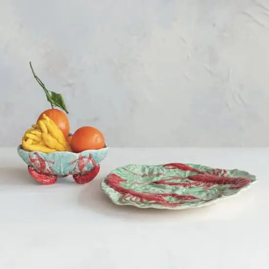 Hello Honey&reg; 10.25" Red & Blue Lobster Feast Stoneware Plates, 6ct. {5}