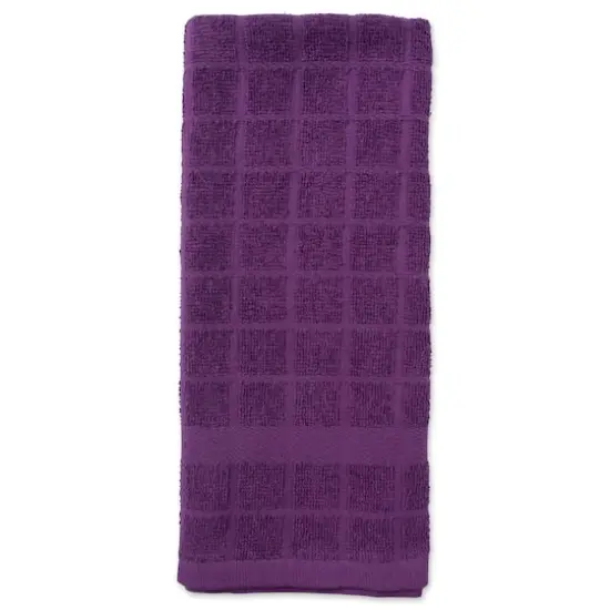 DII&reg; Windowpane Terry Dish Towels, 4ct. Eggplant {4}