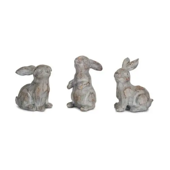3.75" Rabbit Garden Statue Set {1}