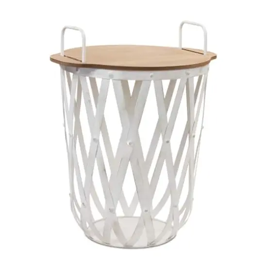 White Side Basket Table Set {3}