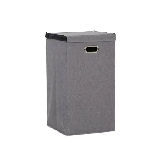 Household Essentials Gray Moisture-Resistant Laundry Hamper with Magnetic Lid & Removable Mesh Liner {8}