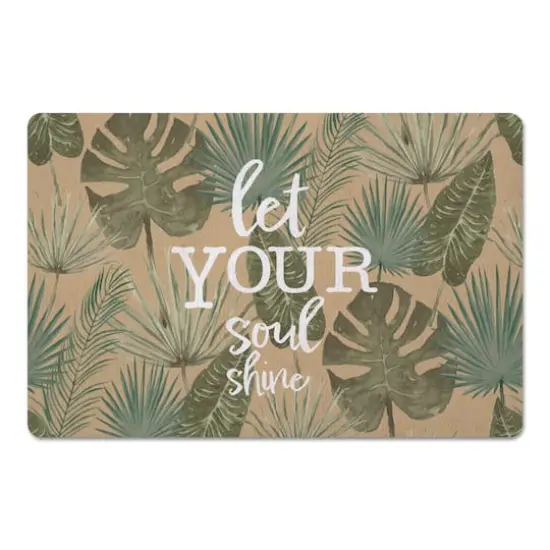 Let Your Soul Shine Topical Palm Floor Mat Beige {1}
