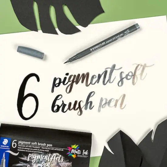 STAEDTLER&reg; Pigments Arts Brush Pen Set Grey Colours {3}