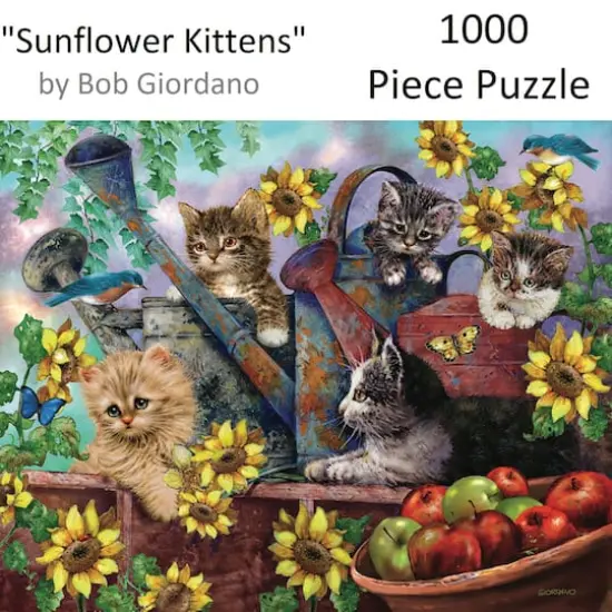 Hart Puzzles Sunflower Kittens by Bob Giordano 1,000 Piece Jigsaw Puzzle {3}
