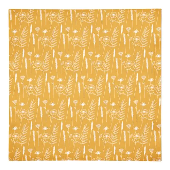 Golden Wheat Flower 10" x 10" Cotton Twill Napkin {1}