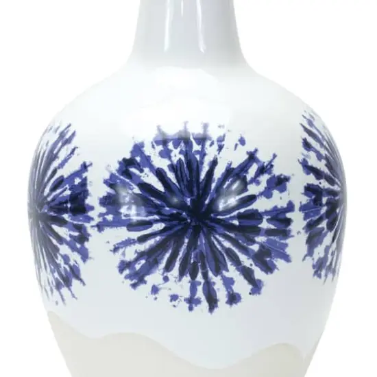 11" Two-Tone Tie Dye Design Ceramic Vase {4}