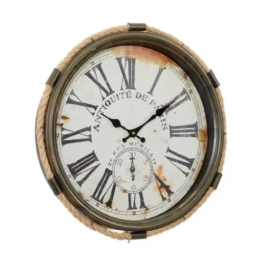 White Coastal Metal Wall Clock {3}