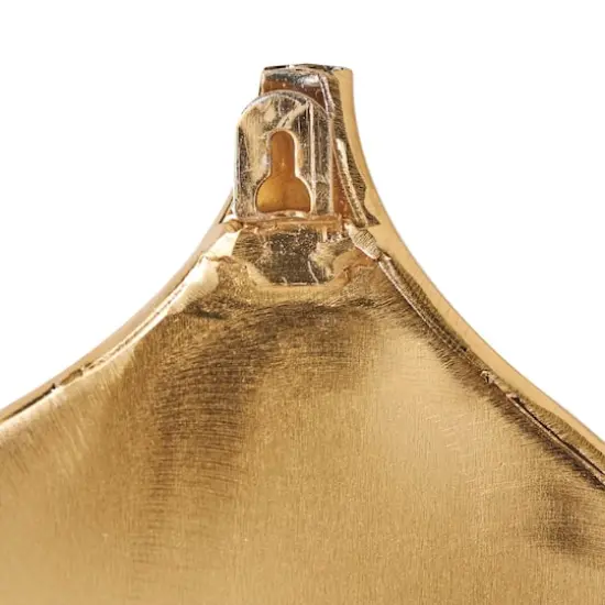 Gold Colored Abstract Leaf Round Metal Discs Wall D&eacute;cor Set {5}