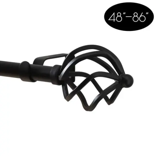 Home Details Royal Twist Curtain Rod Black {5}
