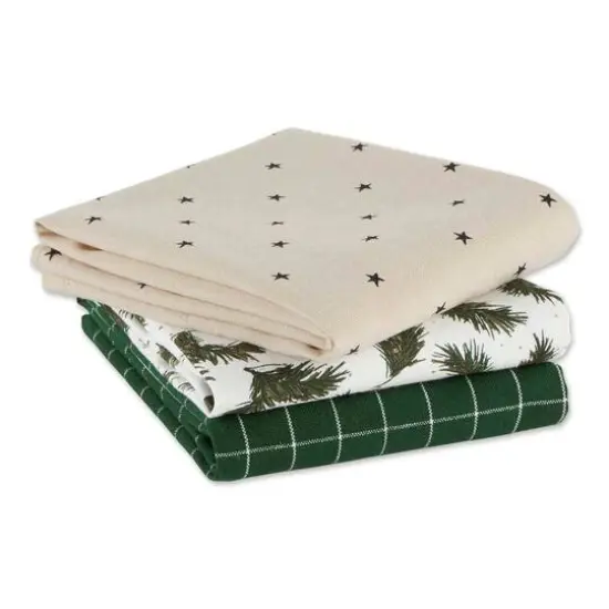 DII&reg; Assorted Holiday Greenery Dishtowel Set {3}