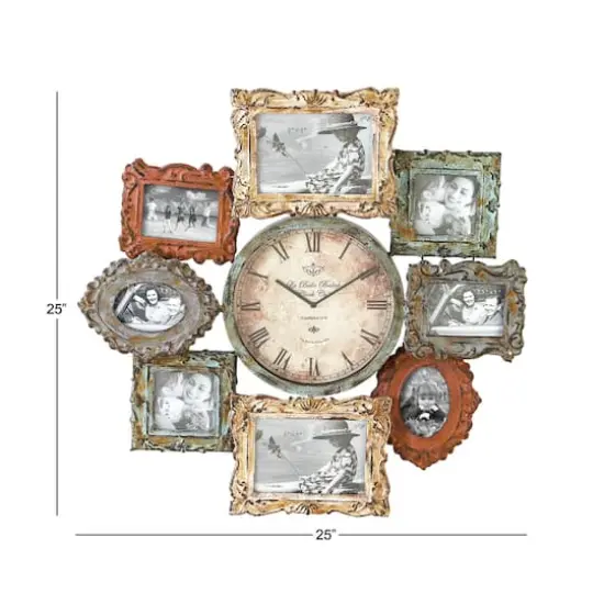 25" Multicolored Metal Frames Wall Clock {9}