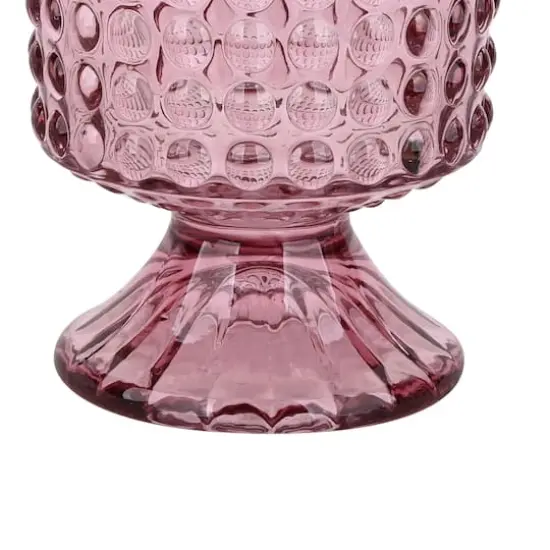 7" Pink Hobnail Glass Container by Ashland&reg; {4}