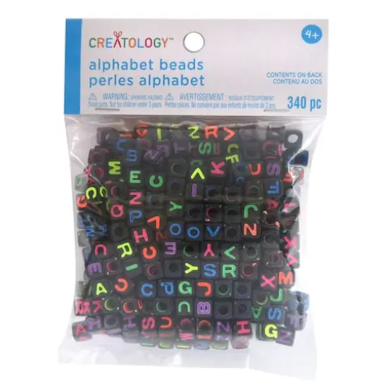 Neon & Black Alphabet Square Beads by Creatology&trade; {5}
