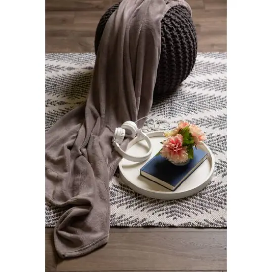 DII&reg; Fuzzy Fleece Throw 2 Pack Zinc Gray {4}