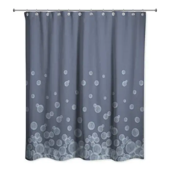 74" Bubbles Shower Curtain Navy {1}