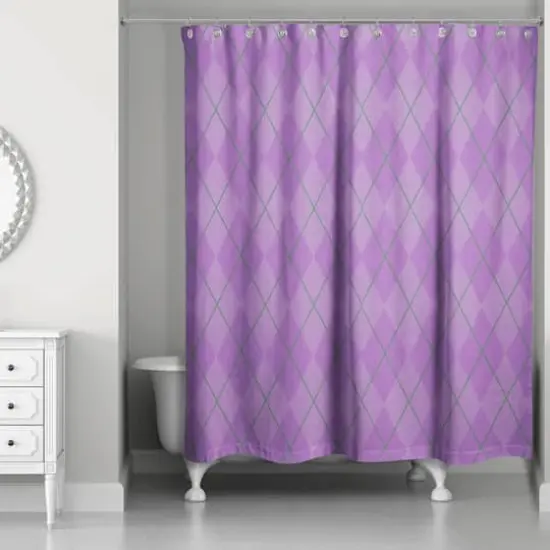 Purple Argyle Mardi Gras Shower Curtain {3}