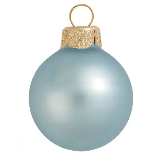 Whitehurst 6ct. 4" Matte Glass Ball Ornaments Baby Blue Matte {1}
