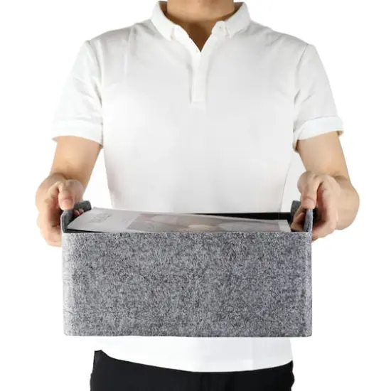 Welaxy Felt 3 Piece Collapsible Storage Bins Gray {6}