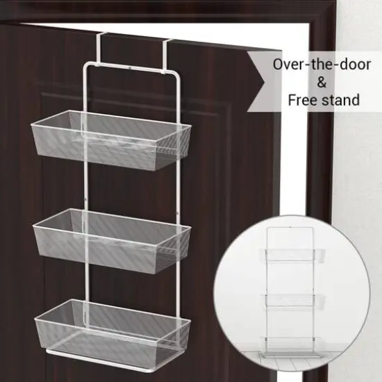 NEX&trade; 15" Over the Door Basket Organize White {5}