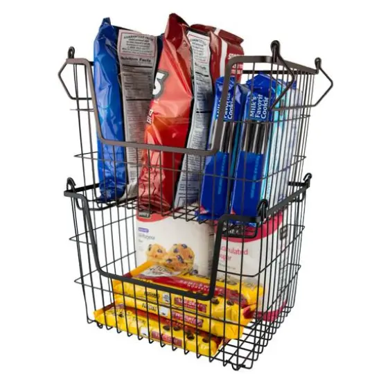 DII&reg; Medium Rectangle Metal Basket Black {6}