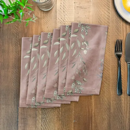 Vines Cotton Twill Napkin Maroon {4}