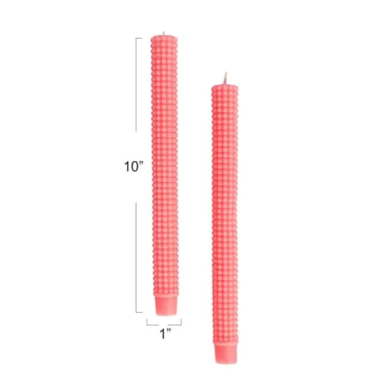 Hello Honey&reg; 10" Pink Unscented Hobnail Taper Candles, 2ct. {8}