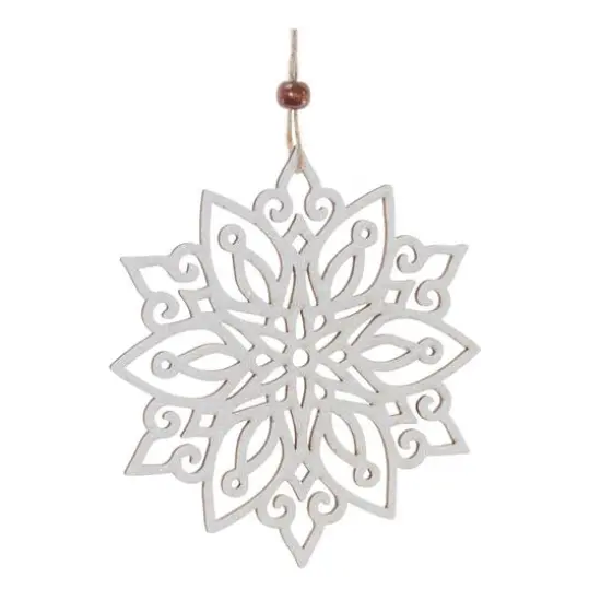 Wood Cut-Out Snowflake Ornaments Set {6}