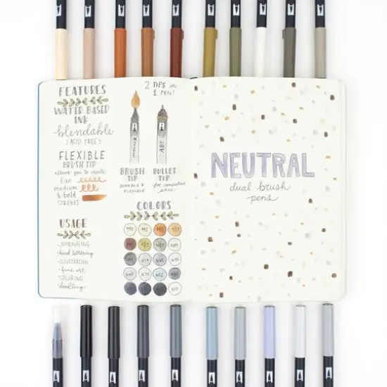 Tombow Dual Brush 20 Color Pen Set, Neutral {8}