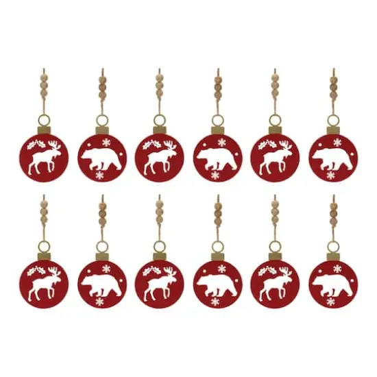 Metal Cut Out Bear & Moose Ornament Set {1}
