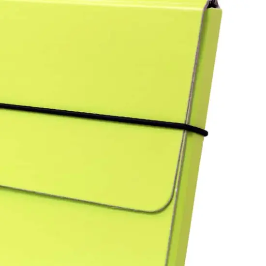 JAM Paper Strong Thin Portfolio Carrying Case with Elastic Band Closure Lime Green {6}