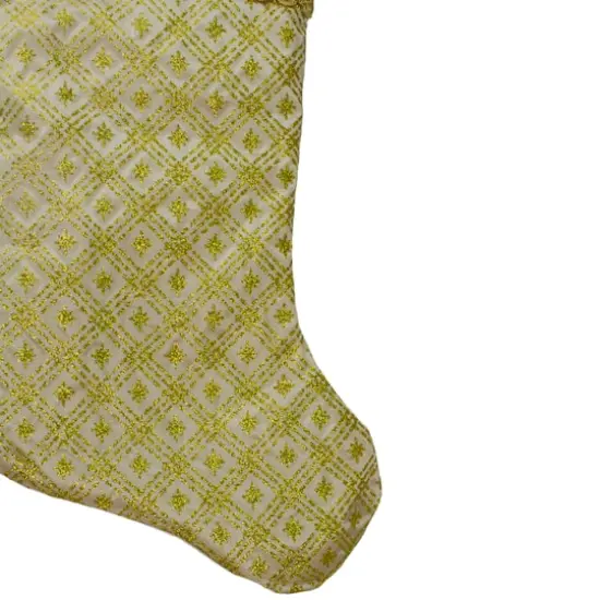 20.5" Gold Glitter Star Christmas Stocking {5}