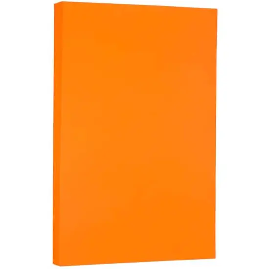 JAM Paper Bright Hue 8.5" x 14" 24lb. Recycled Colored Legal Paper, 100 Sheets Orange {1}
