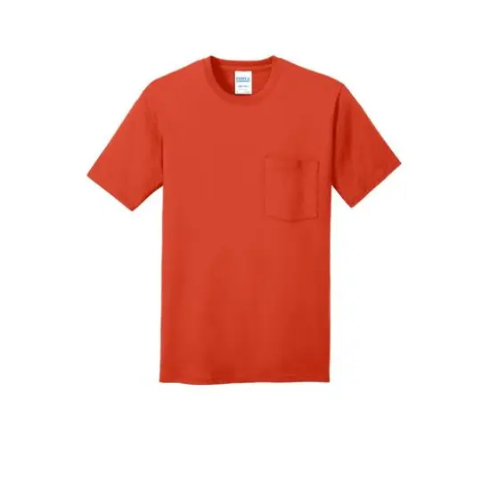 Port & Company&reg; Core Cotton Pocket Adult T-Shirt Orange {1}