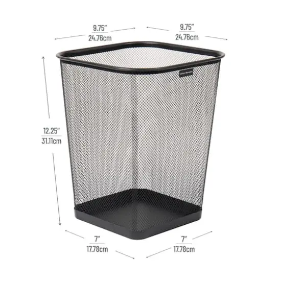 Mind Reader 5gal. Black Metal Mesh Waste Paper Basket, 4ct. {4}