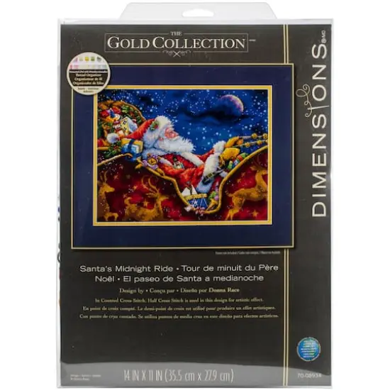 Dimensions&reg; Gold Collection Santa's Midnight Ride Counted Cross Stitch Kit {1}